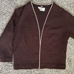 Vintage Glenbarry Brown Textured Women's Sweater Jacket